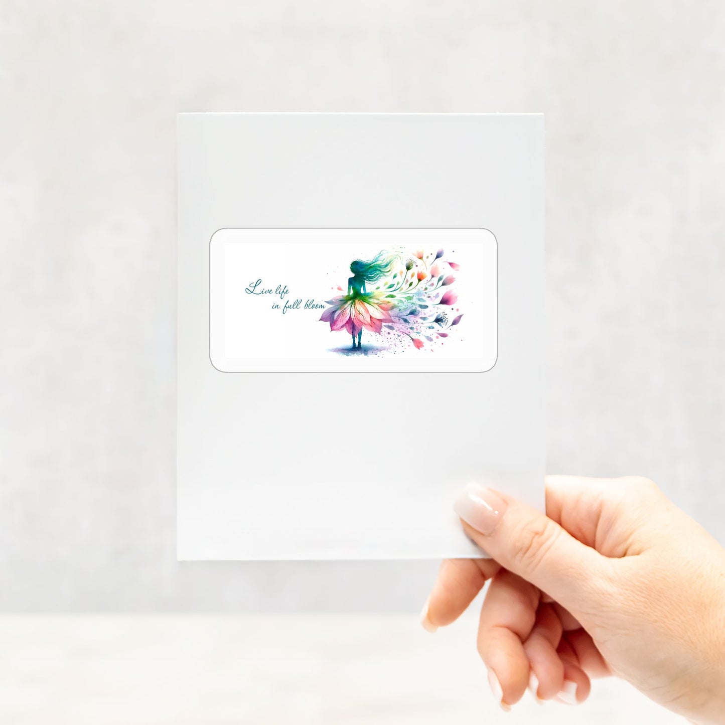 4" x 4" Kiss Cut Sticker – “Live Life in Full Bloom” Design