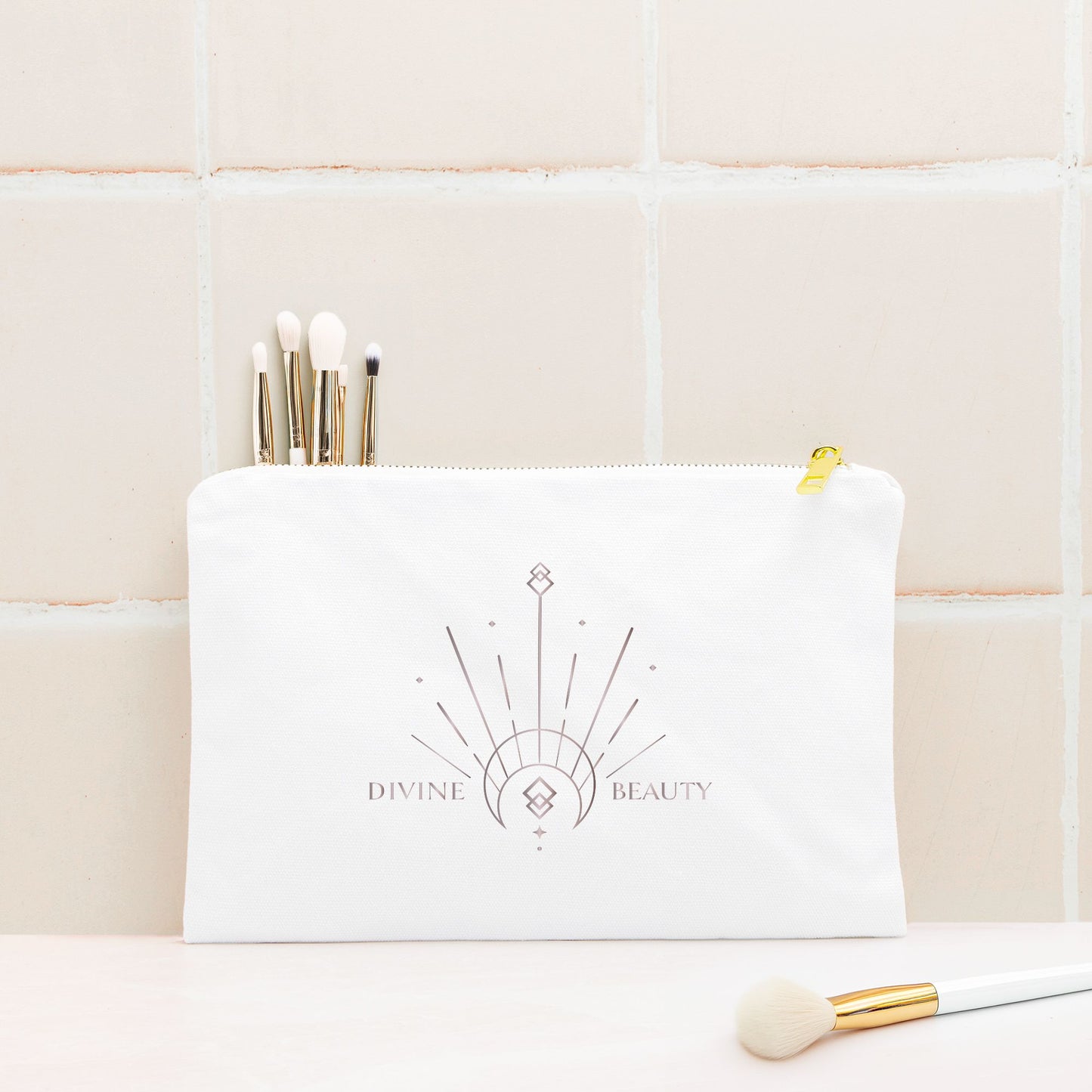 Divine Beauty Canvas Zipper Pouch – 9.5″ x 7″