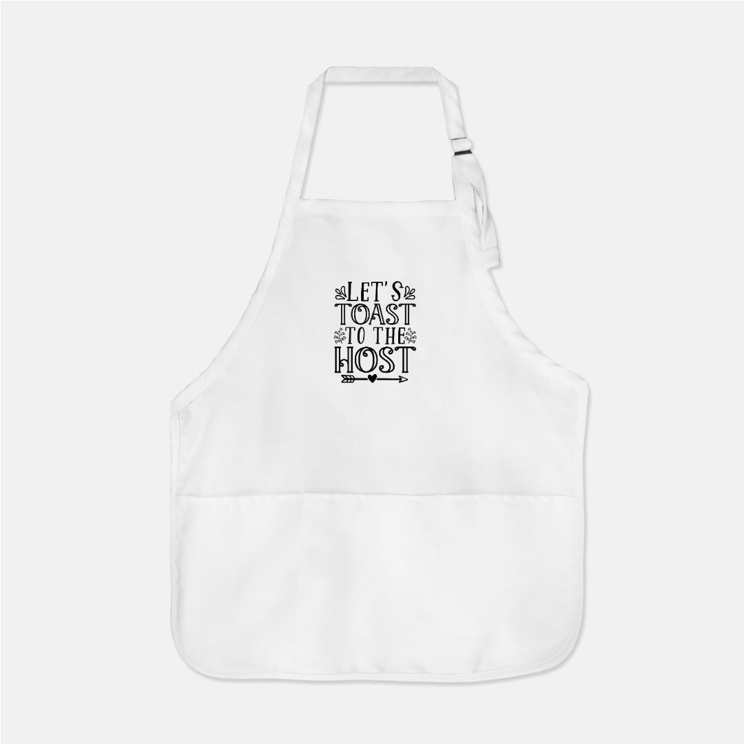 Cotton/Polyester Blend Apron – "Let’s Toast to the Host"