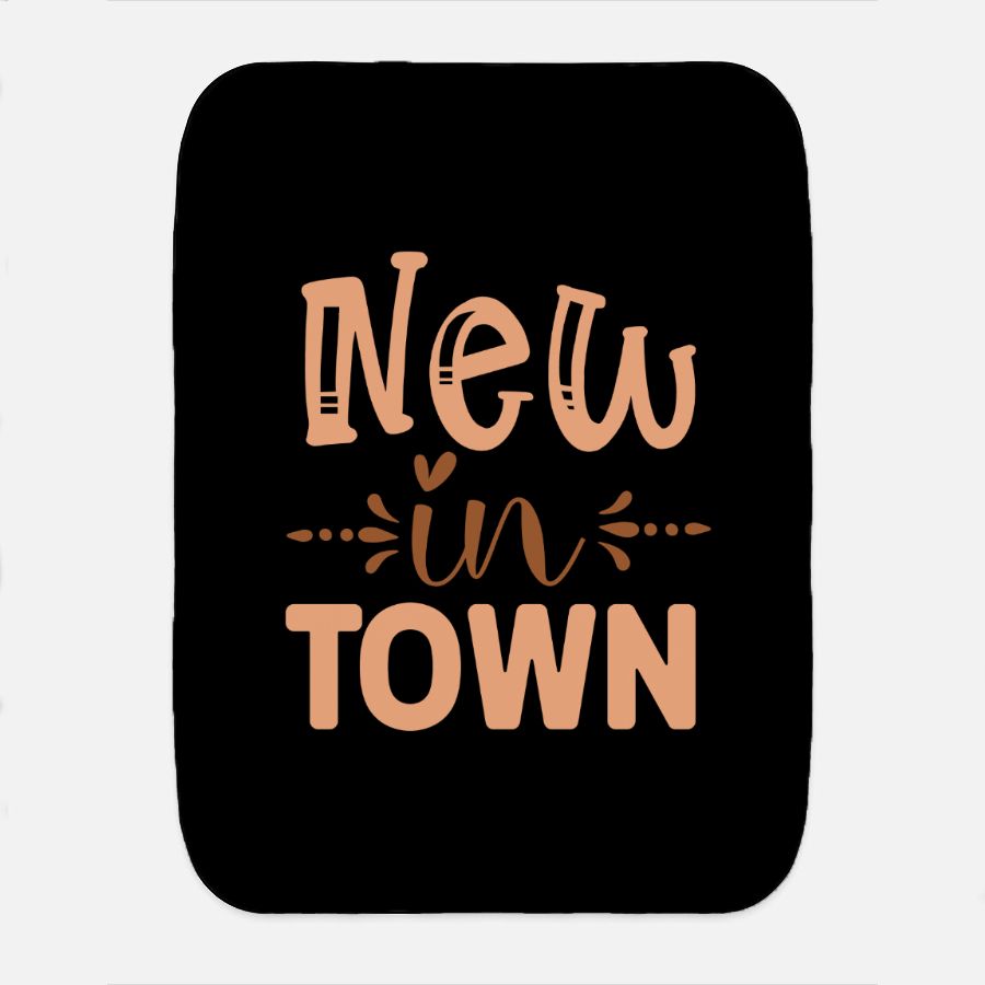 12x16 Baby Burp Cloth – Black "New in Town"