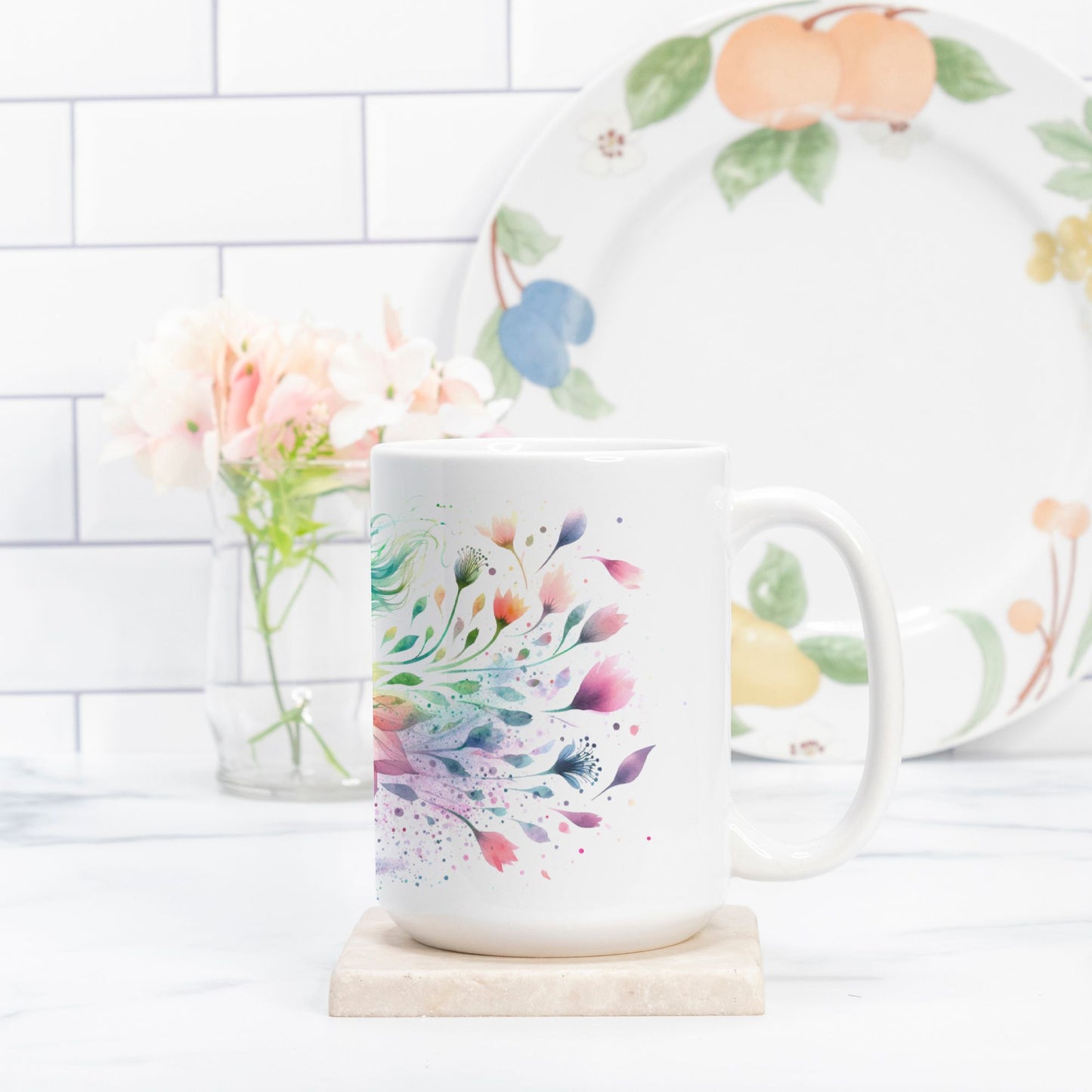 “Live Life in Full Bloom” Ceramic Mug – 15 oz.