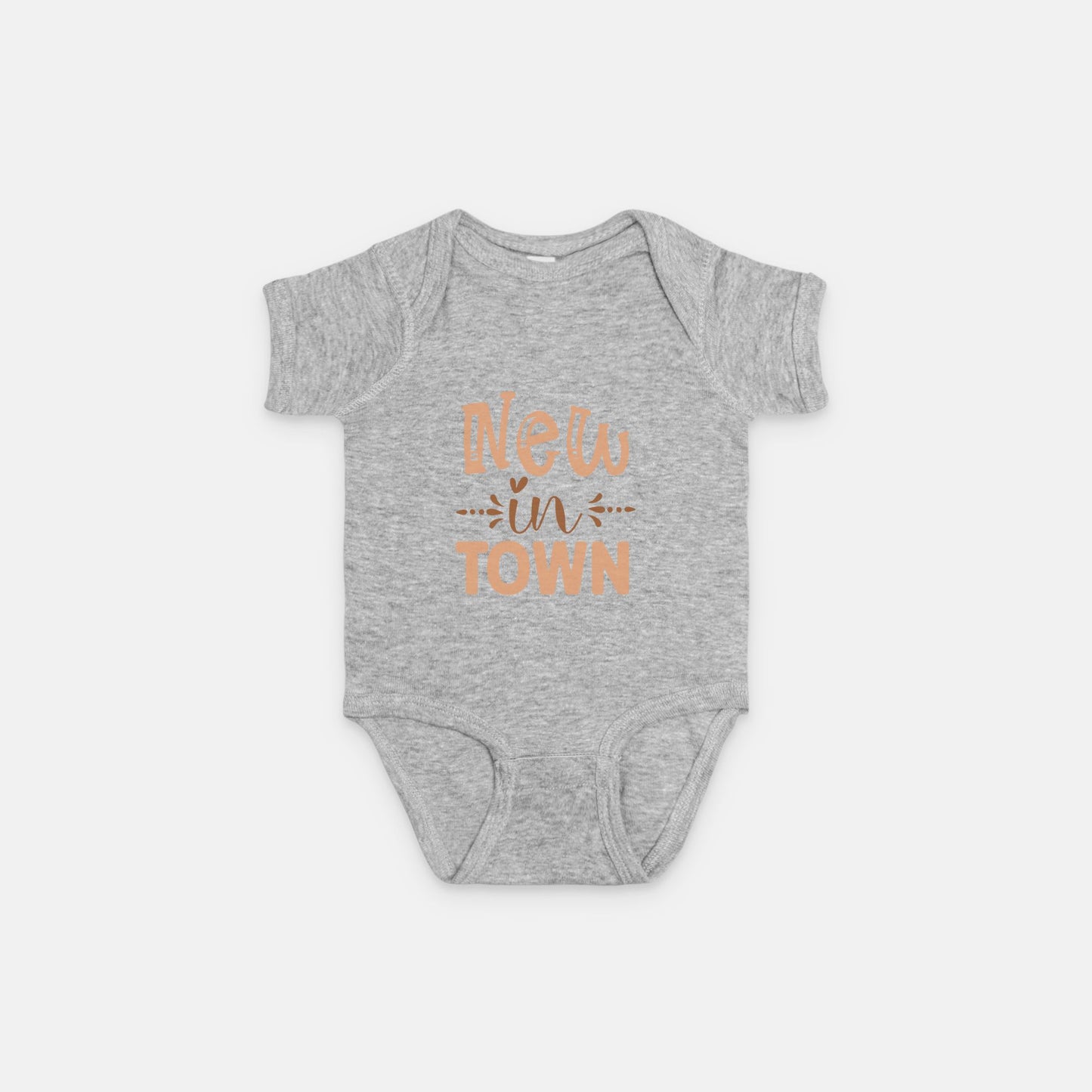 Short Sleeve Baby One-Piece – "New in Town"