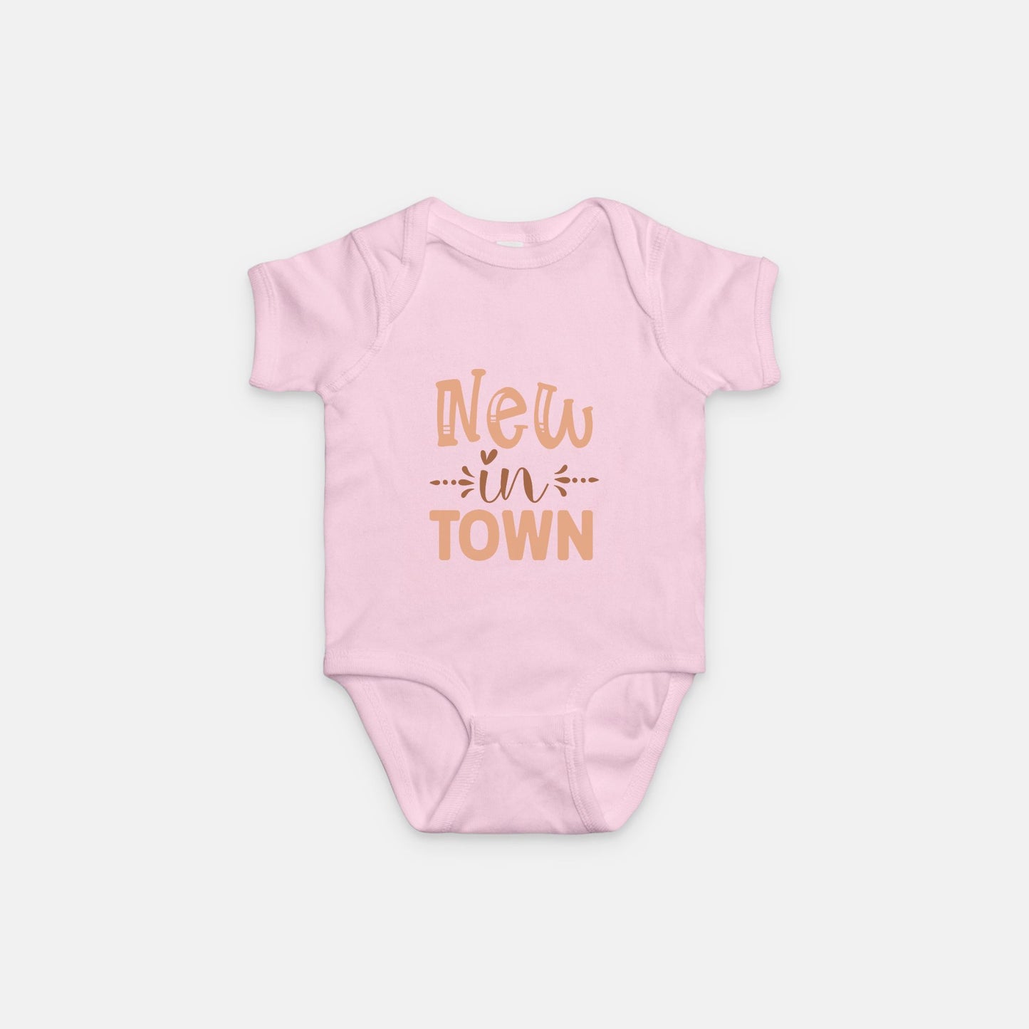 Short Sleeve Baby One-Piece – "New in Town"