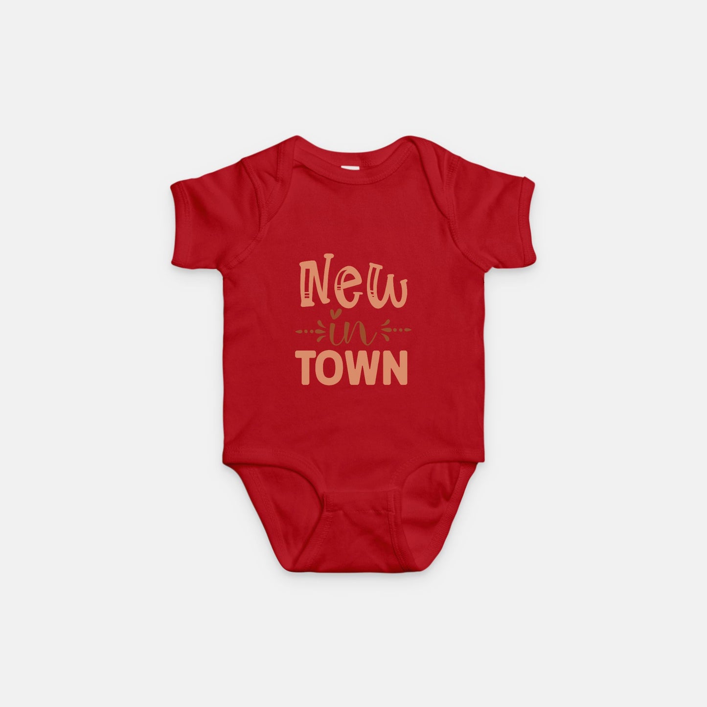 Short Sleeve Baby One-Piece – "New in Town"