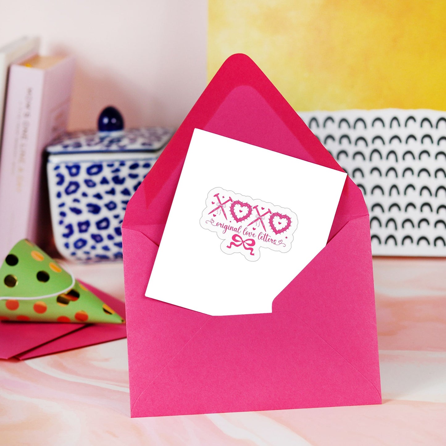 4" x 4" Kiss Cut Sticker – XOXO Original Love Letters Design