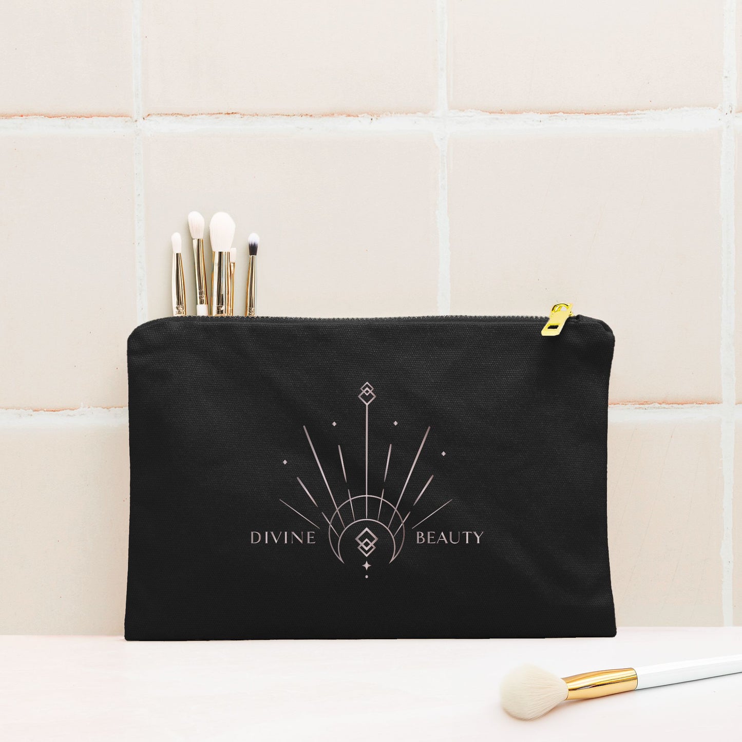 Divine Beauty Canvas Zipper Pouch – 9.5″ x 7″