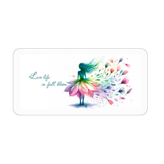 4" x 4" Kiss Cut Sticker – “Live Life in Full Bloom” Design
