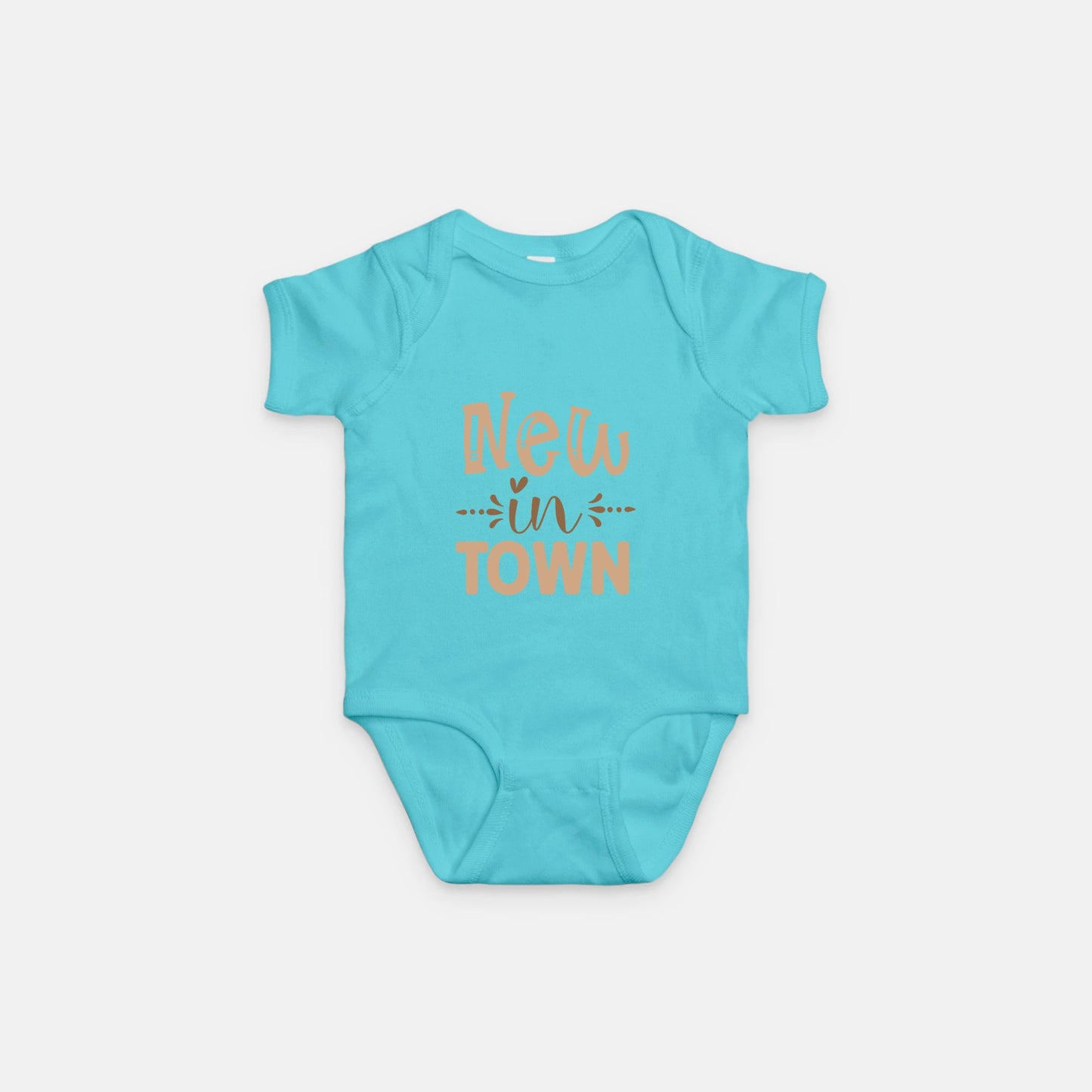 Short Sleeve Baby One-Piece – "New in Town"