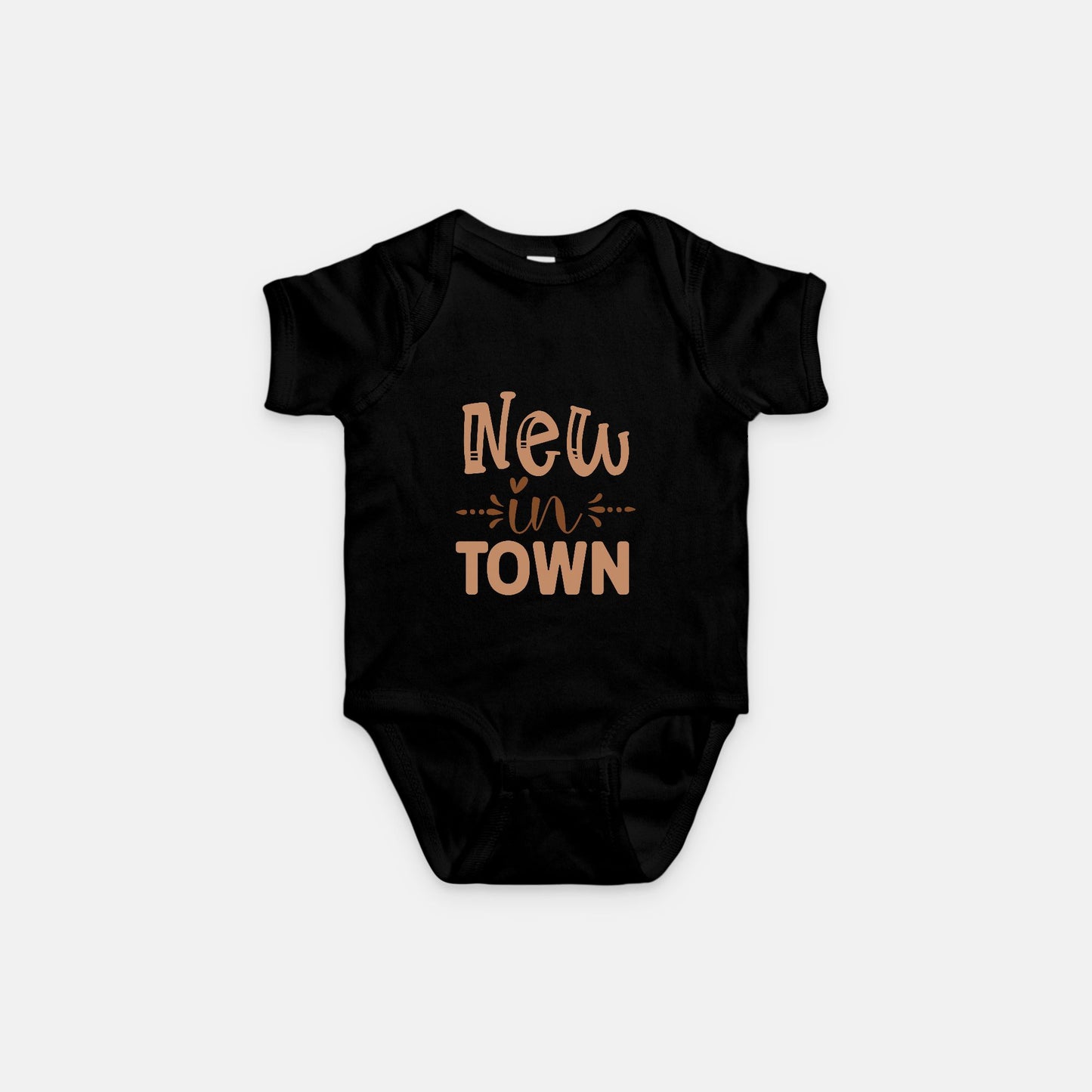 Short Sleeve Baby One-Piece – "New in Town"