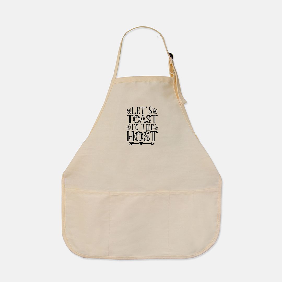 Cotton/Polyester Blend Apron – "Let’s Toast to the Host"