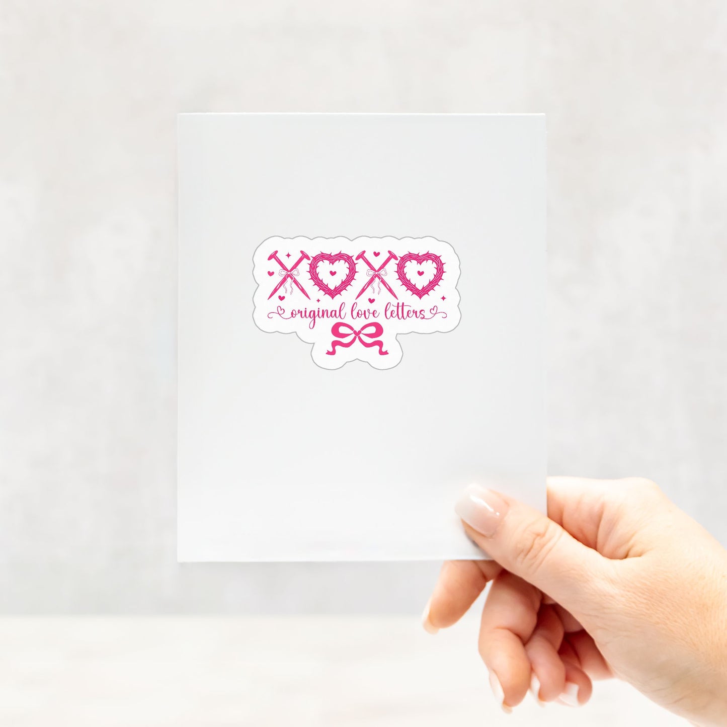 4" x 4" Kiss Cut Sticker – XOXO Original Love Letters Design