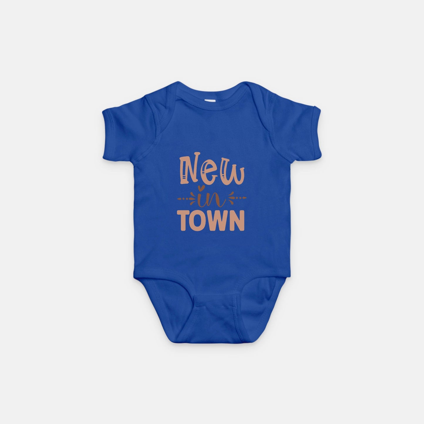 Short Sleeve Baby One-Piece – "New in Town"