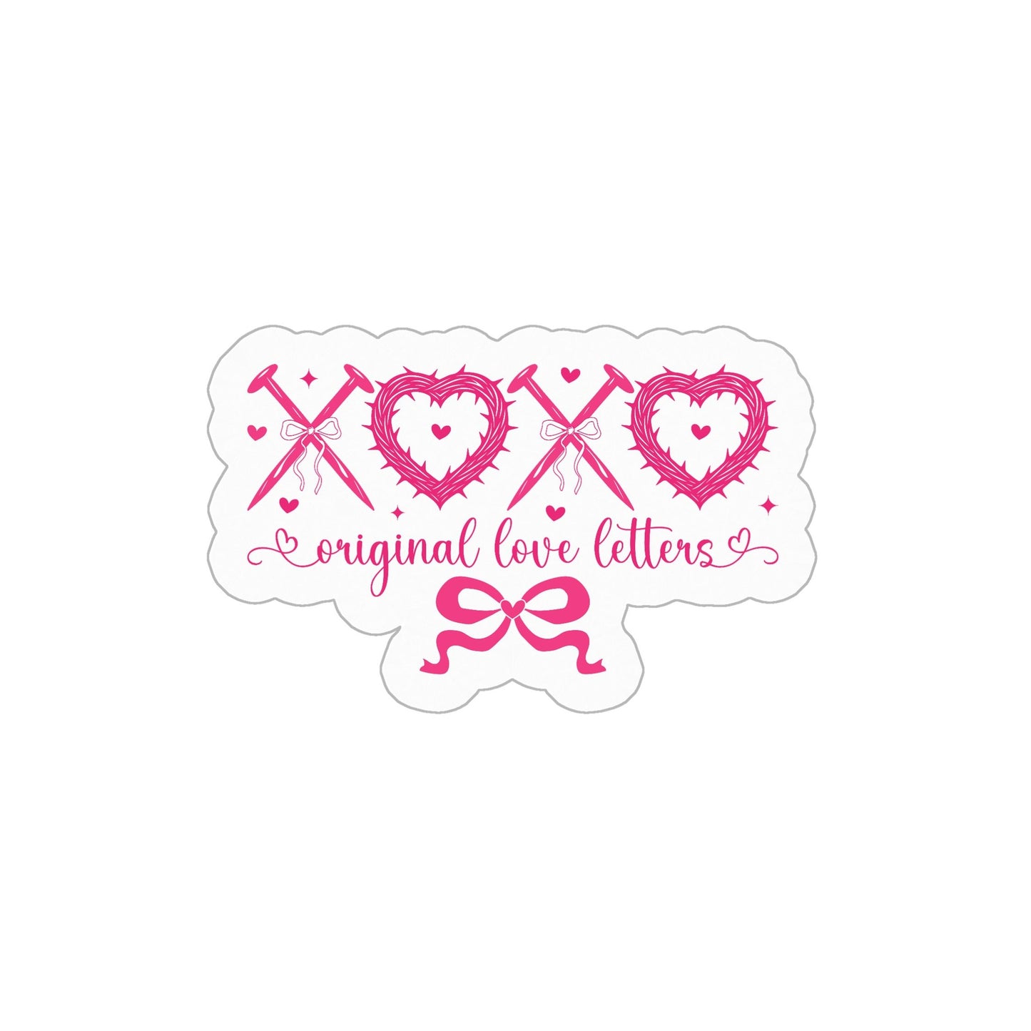 4" x 4" Kiss Cut Sticker – XOXO Original Love Letters Design