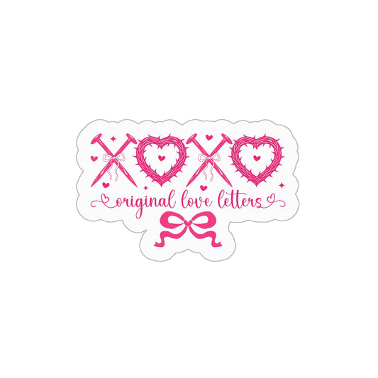 4" x 4" Kiss Cut Sticker – XOXO Original Love Letters Design